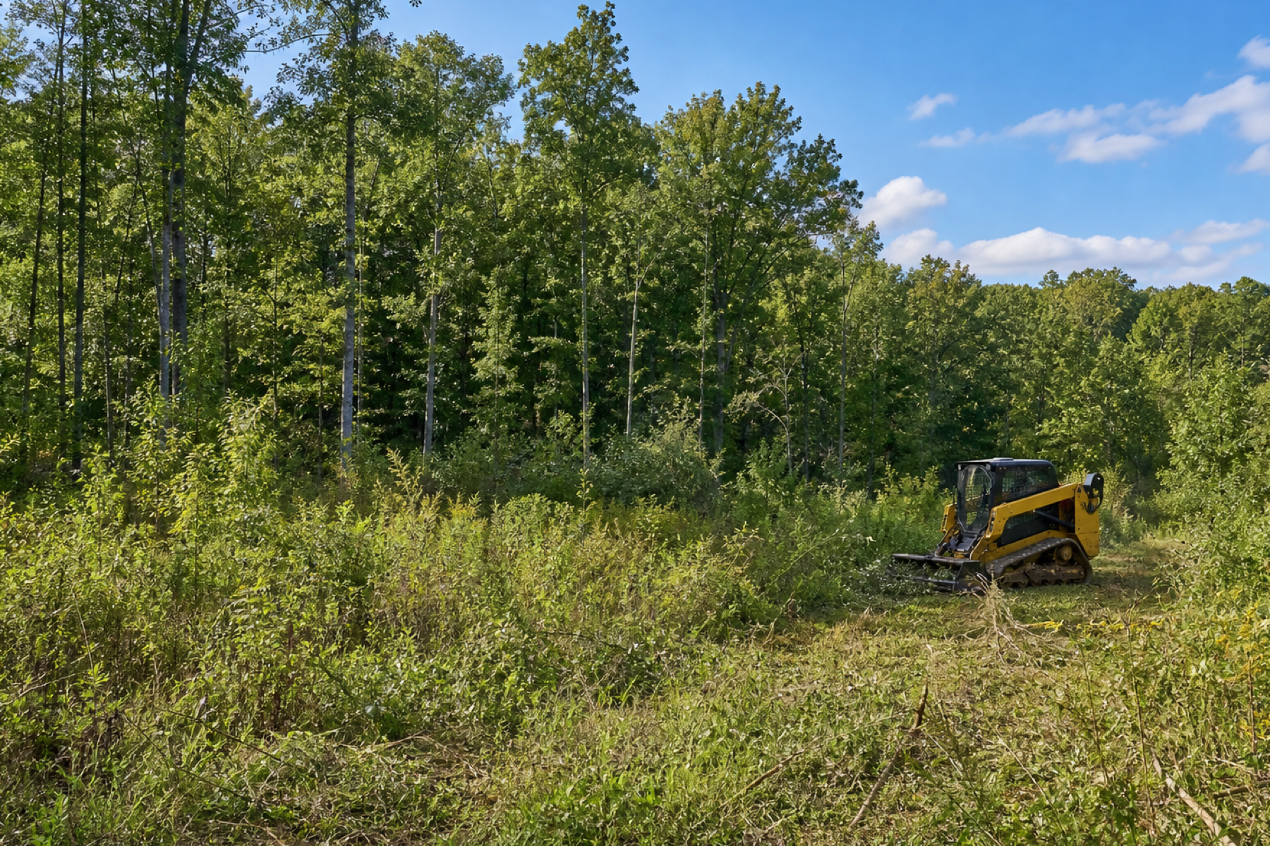 Overgrown wooded Tennessee acreage before land clearing