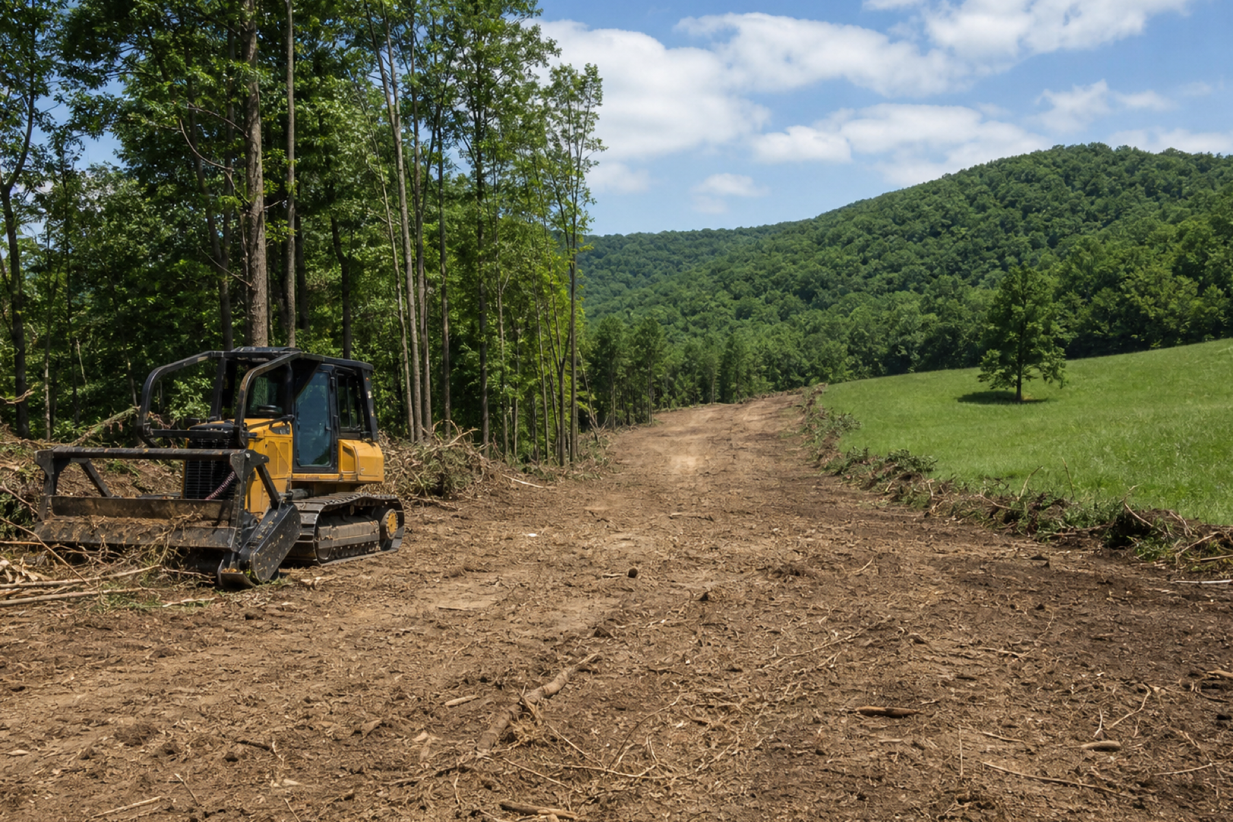 Improved access lane into rural back acreage