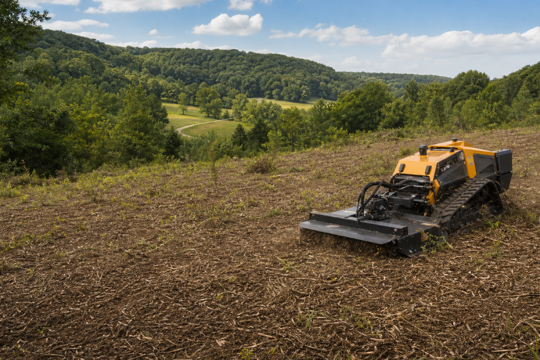Maintained open ground after forestry mulching