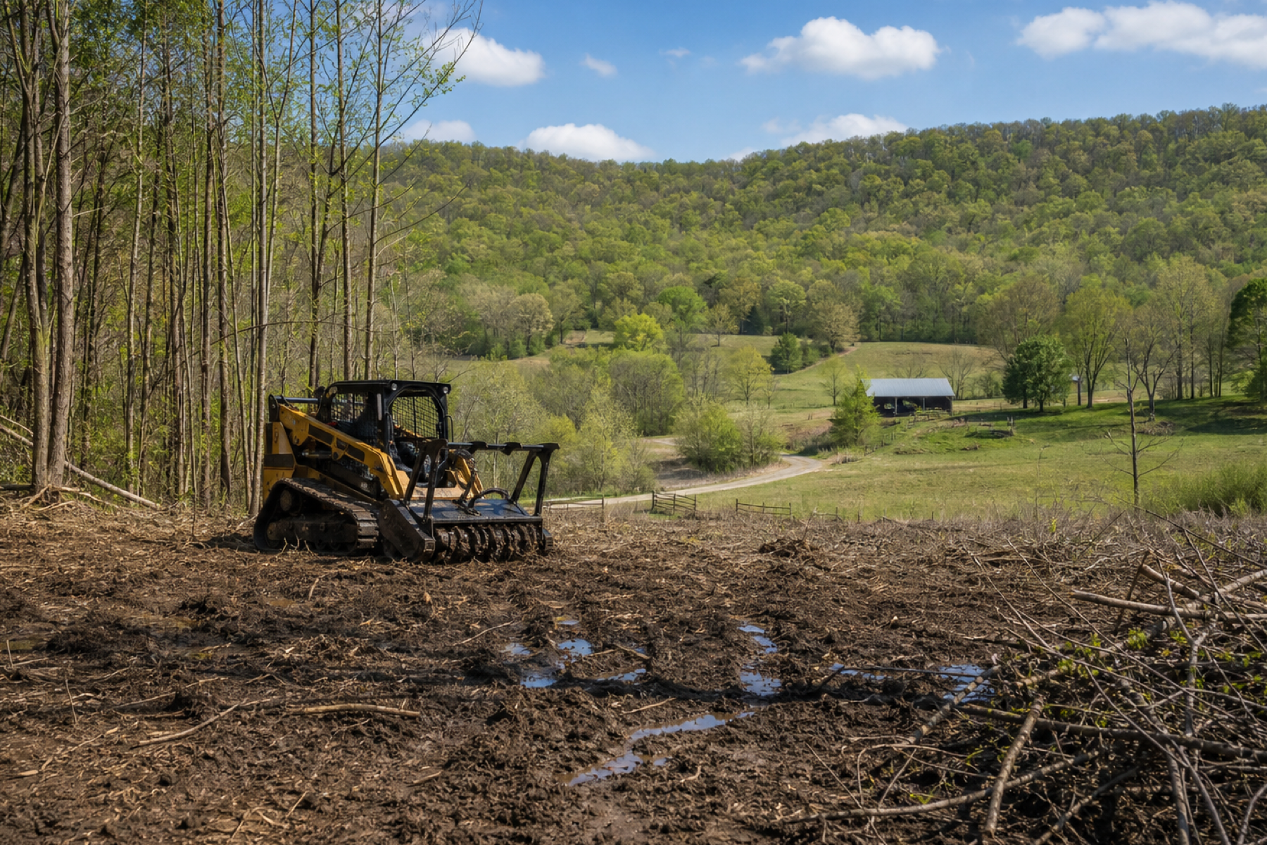 Rural ground showing seasonal moisture conditions