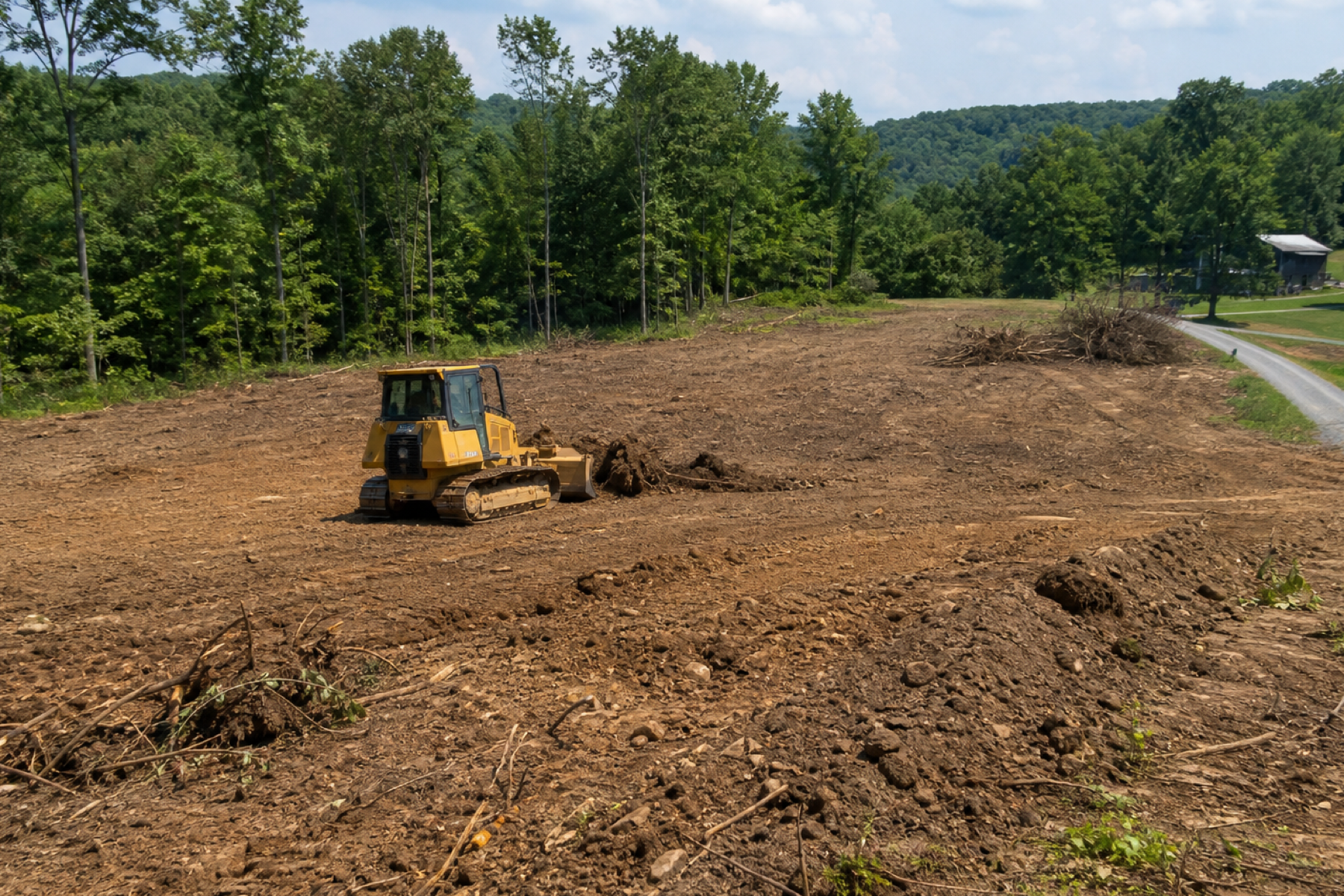Freshly cleared lot ready for the next site-prep steps