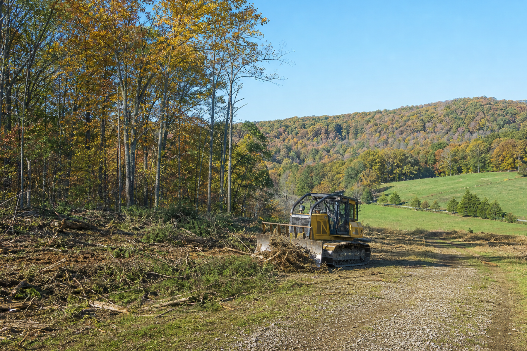 Wooded Tennessee property in seasonal clearing conditions
