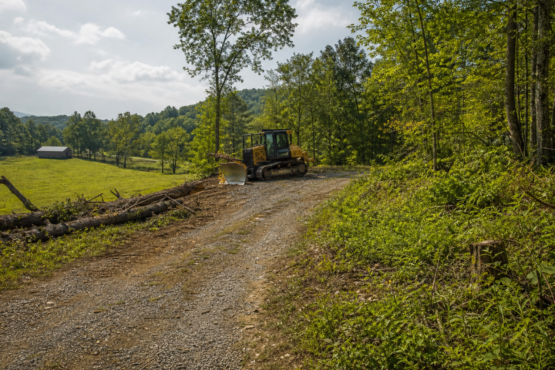 Rural property being prepared ahead of a clearing crew