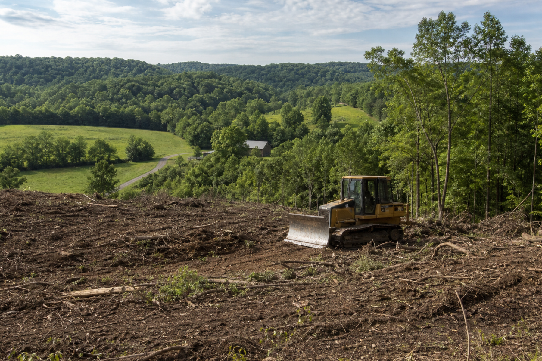 Wooded and rolling rural landscape representative of Tennessee’s Upper Cumberland region